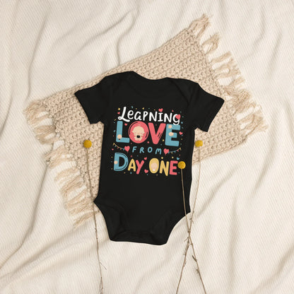 Learning Love From Day One | Organic Cotton Baby Bodysuit - AwRans Clothing