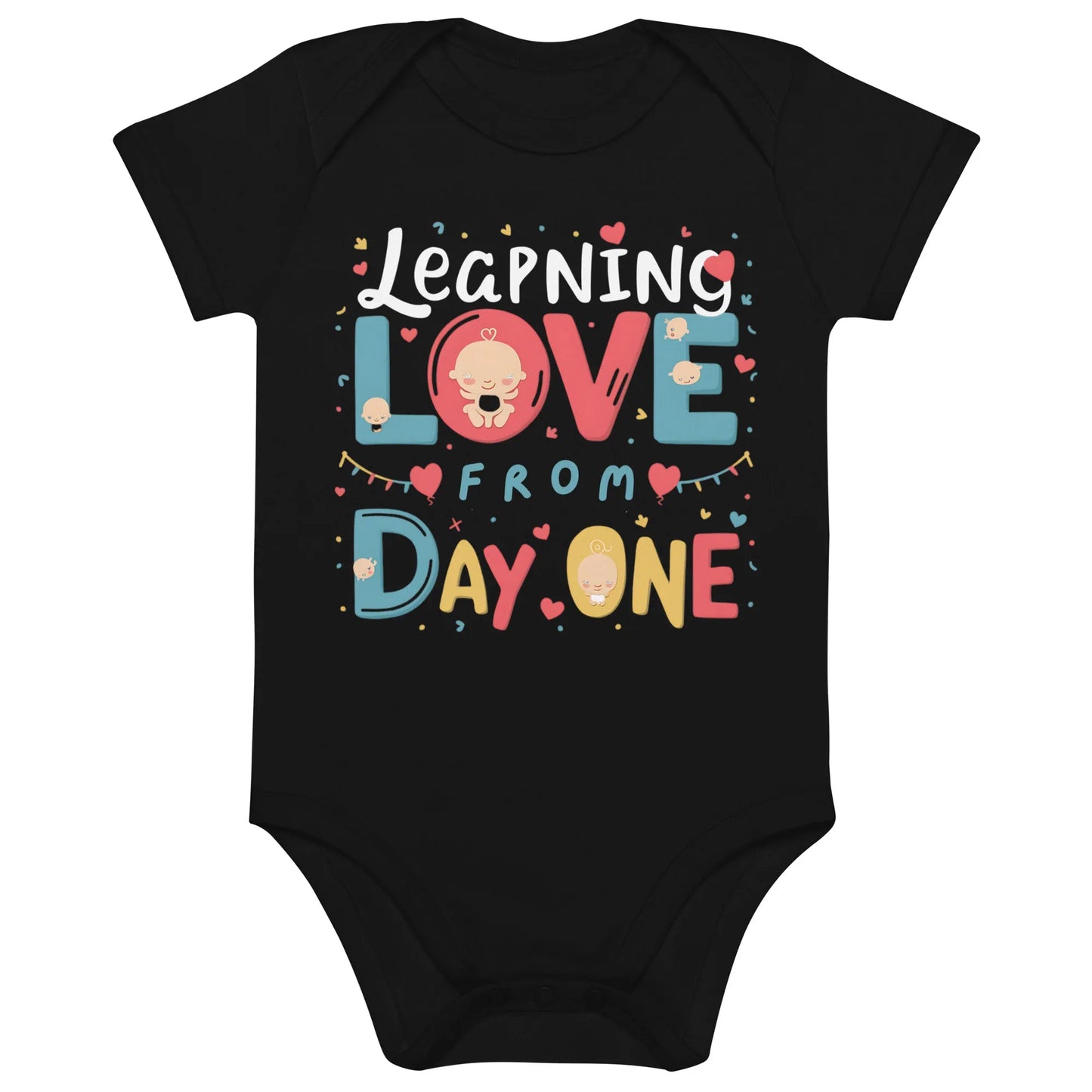 Learning Love From Day One | Organic Cotton Baby Bodysuit - AwRans Clothing