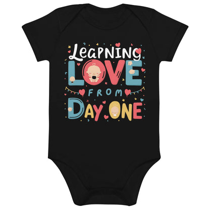 Learning Love From Day One | Organic Cotton Baby Bodysuit - AwRans Clothing