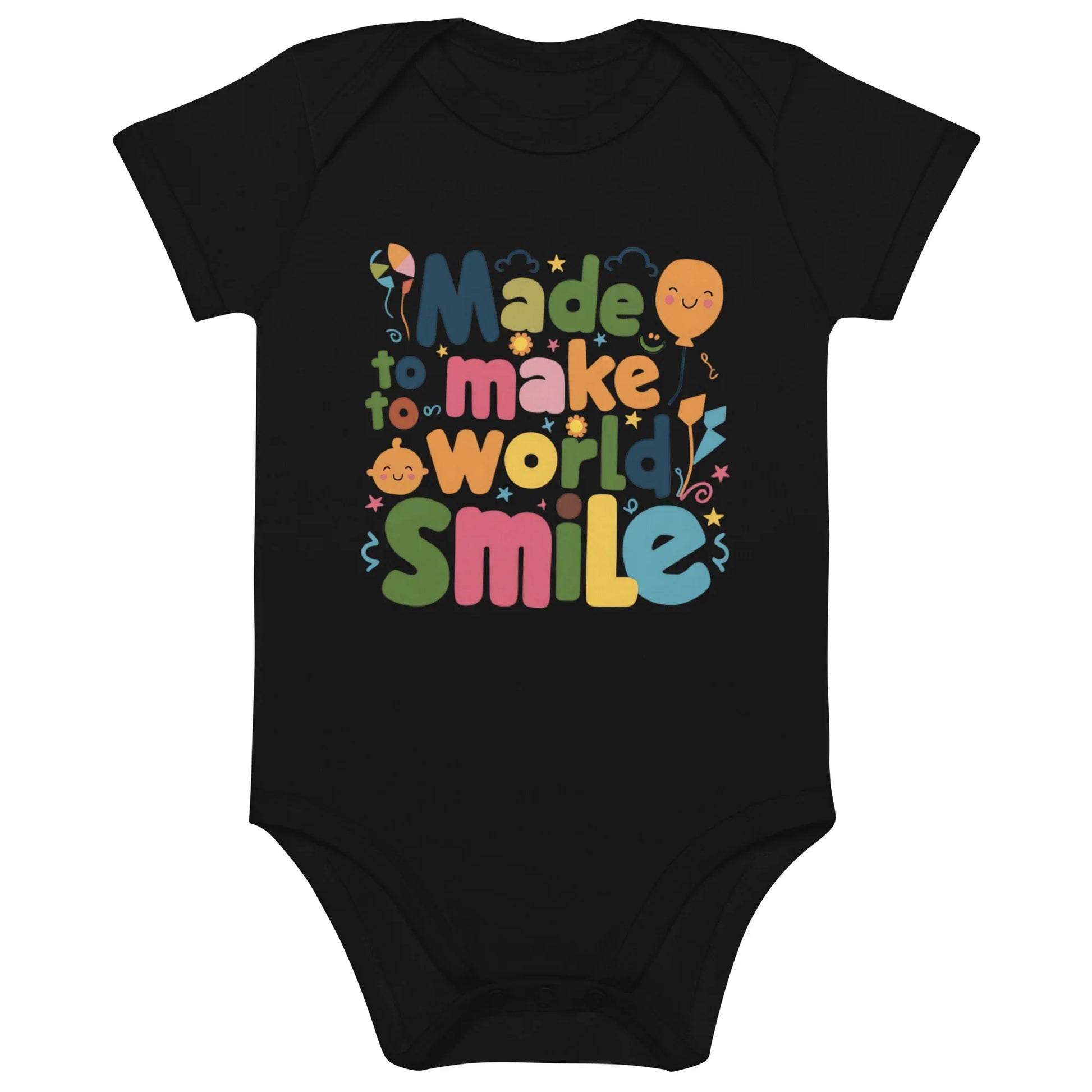 Made To Make World Smile | Organic Cotton Baby Bodysuit - AwRans Clothing