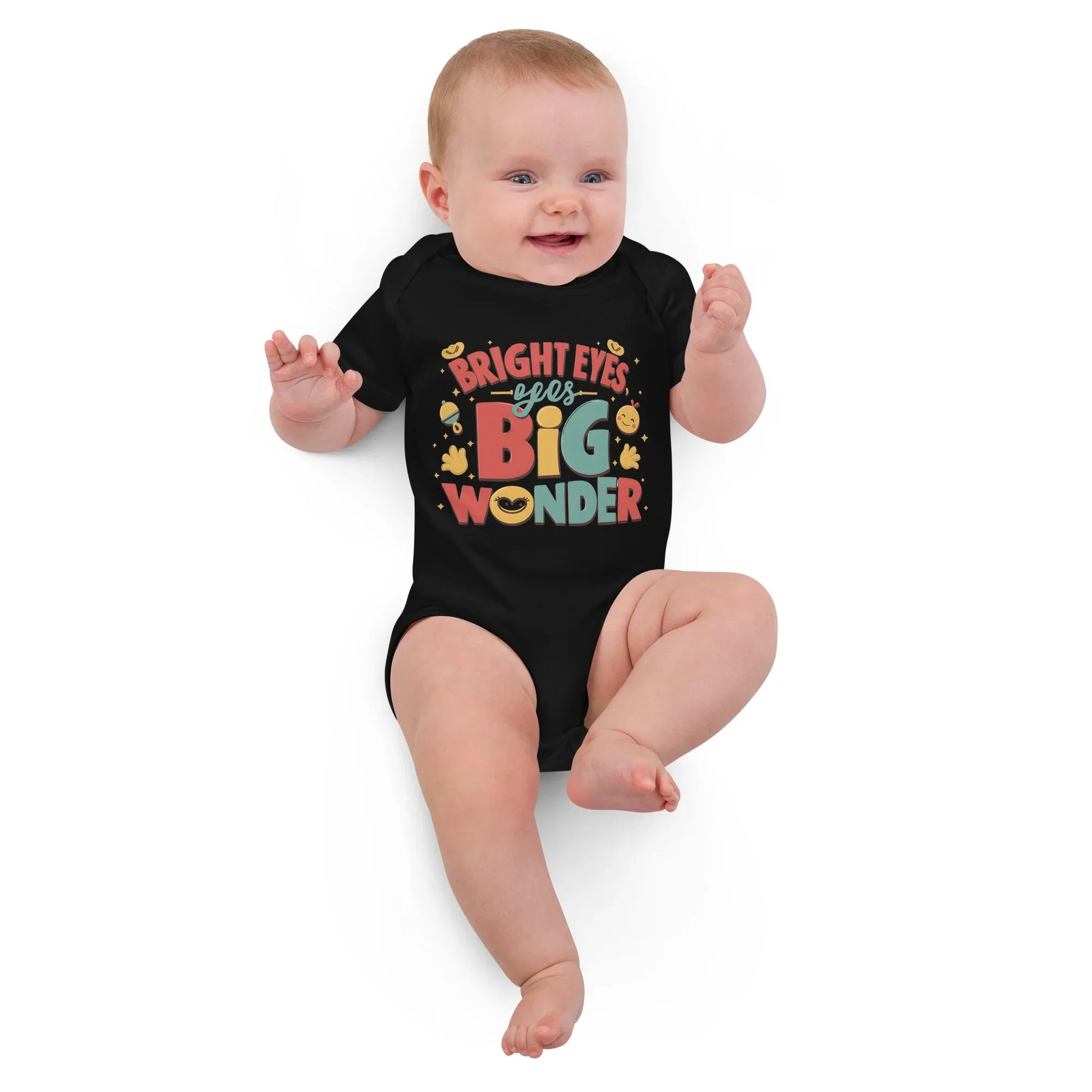 Bright Eyes Big Wonder | Organic Cotton Baby Bodysuit - AwRans Clothing