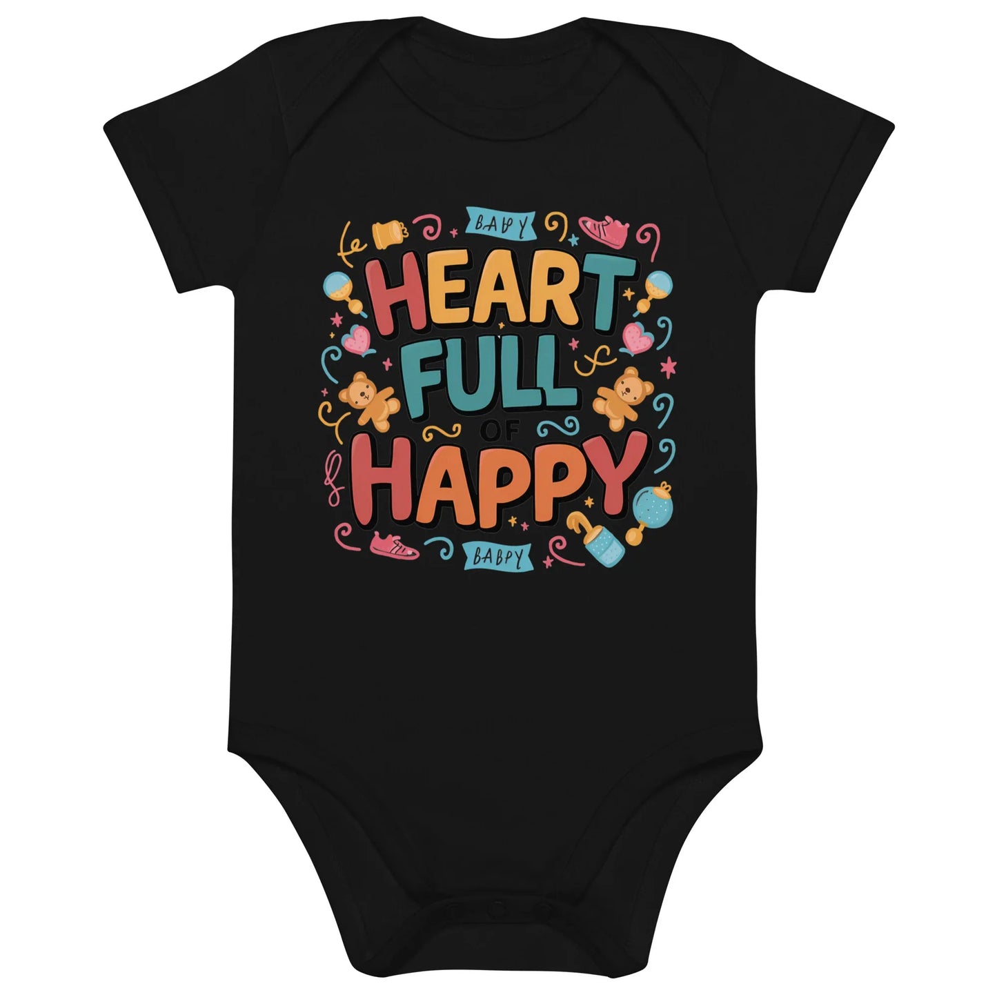 Heart Full Of Happy | Organic Cotton Baby Bodysuit - AwRans Clothing