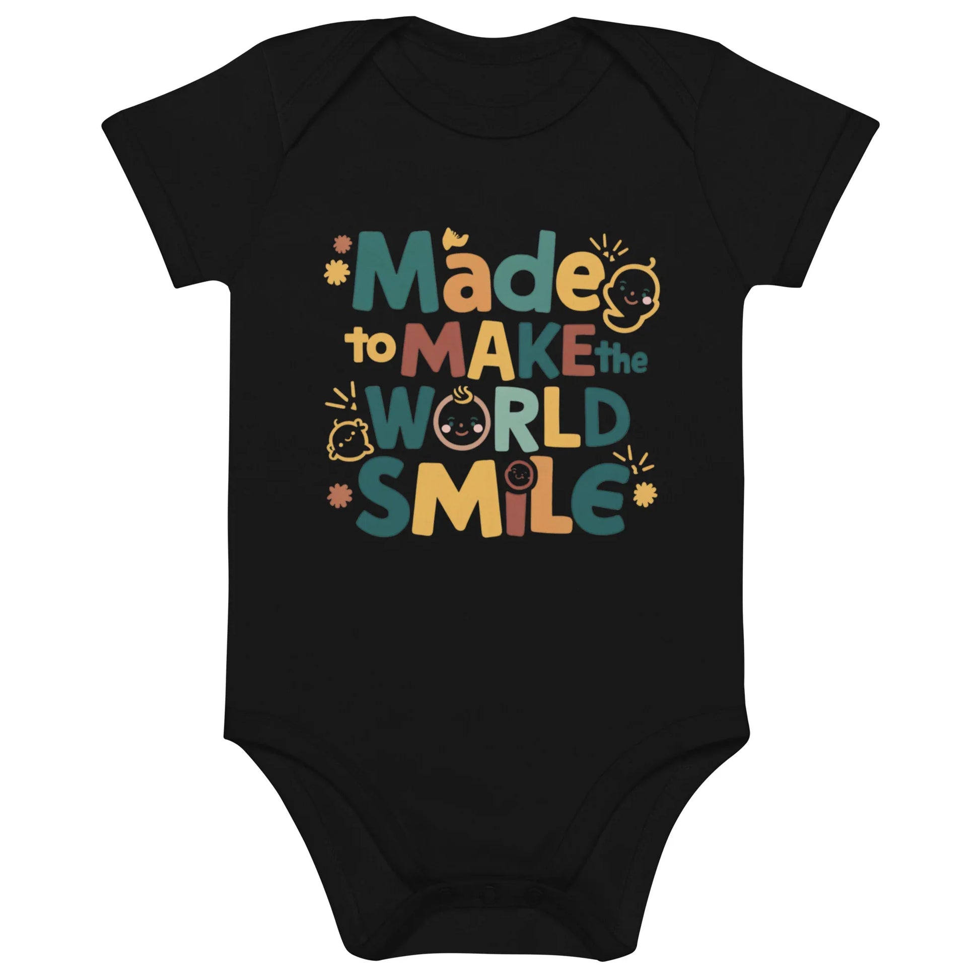 Made To Make World Smile | Organic Cotton Baby Bodysuit - AwRans Clothing