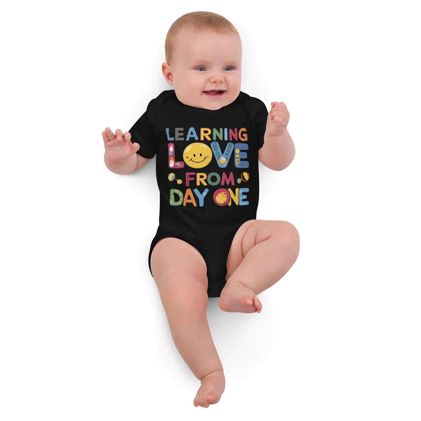 Learning Love From Day One | Organic Cotton Baby Bodysuit - AwRans Clothing