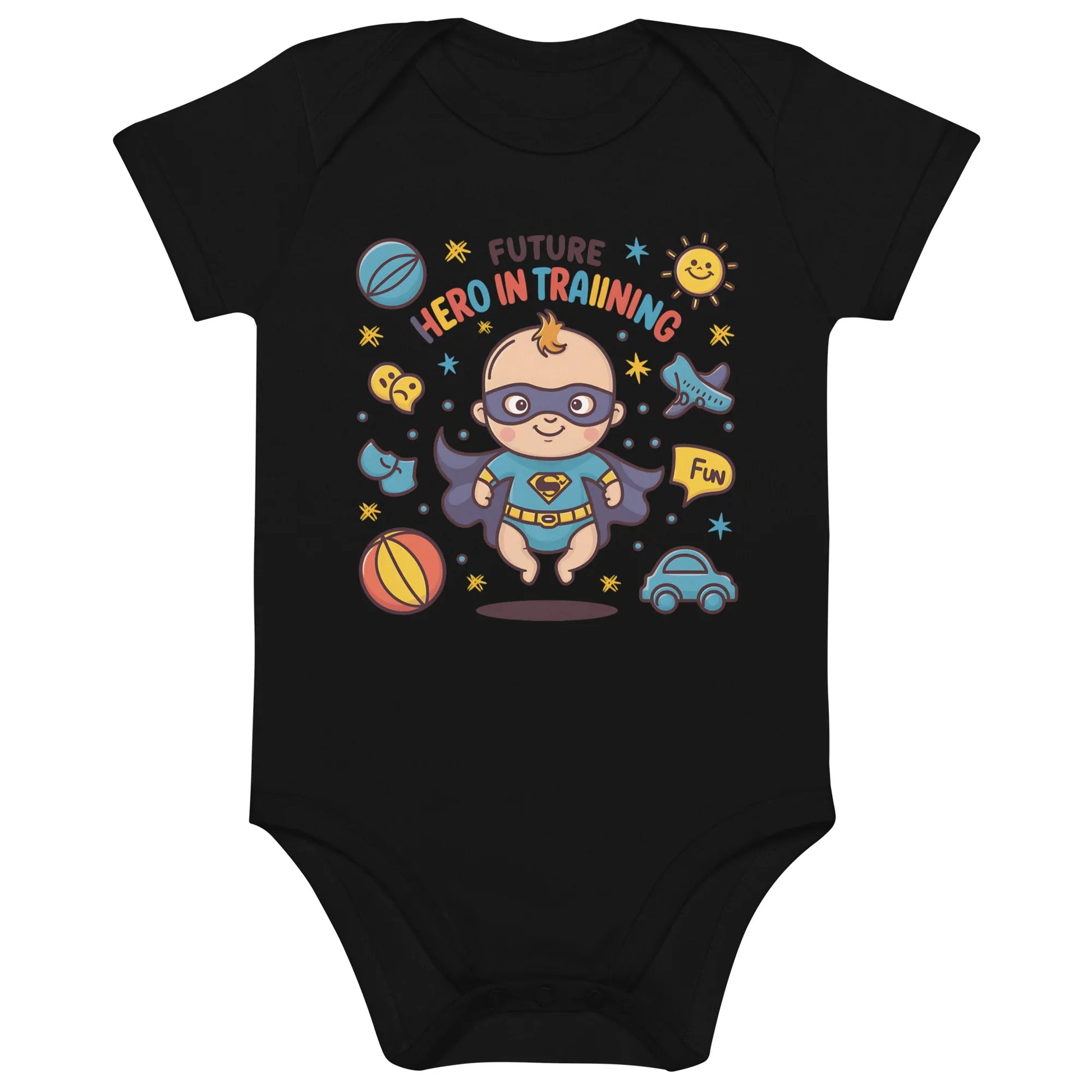 Future Hero In Training | Organic Cotton Baby Bodysuit - AwRans Clothing