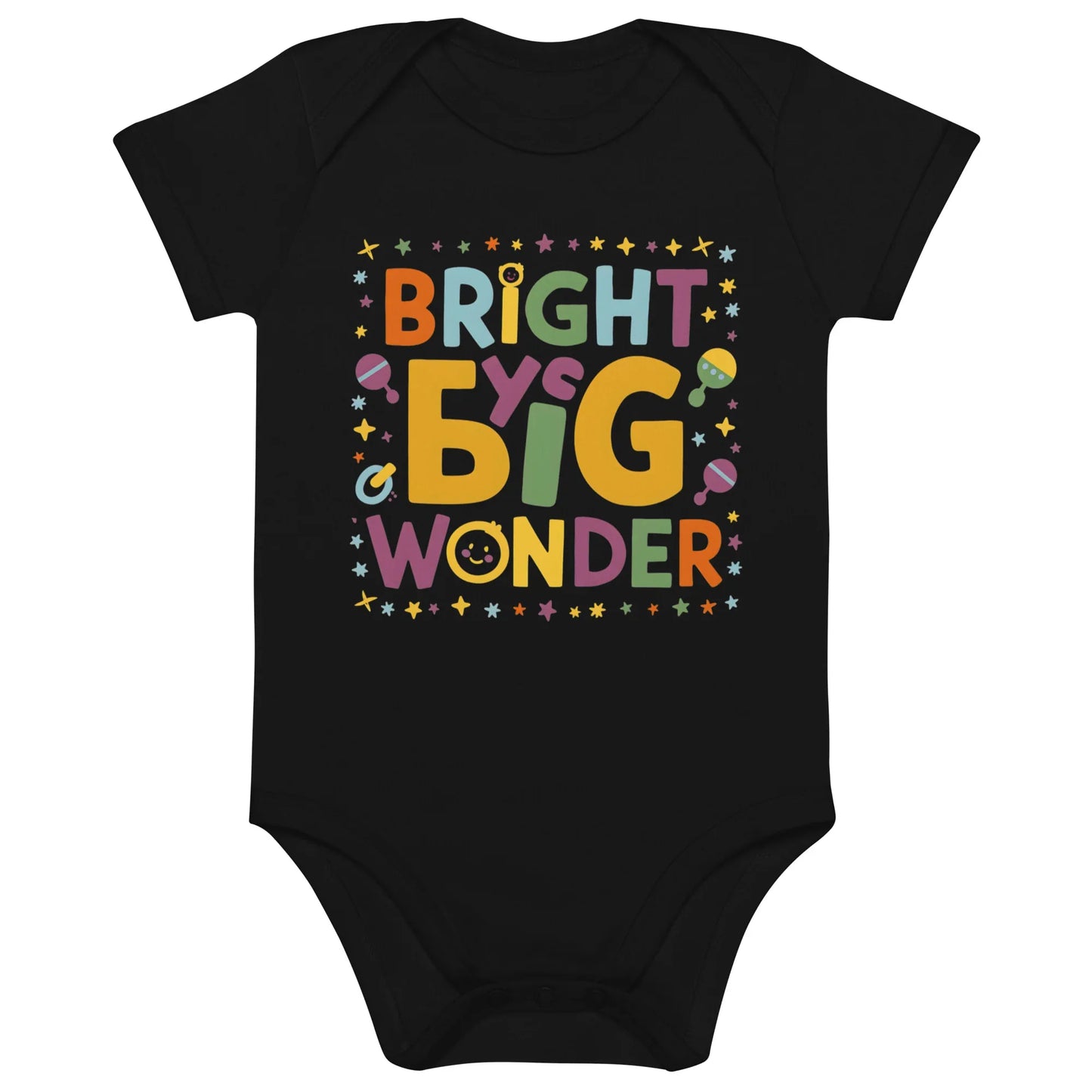 Bright Eyes Big Wonder | Organic Cotton Baby Bodysuit - AwRans Clothing