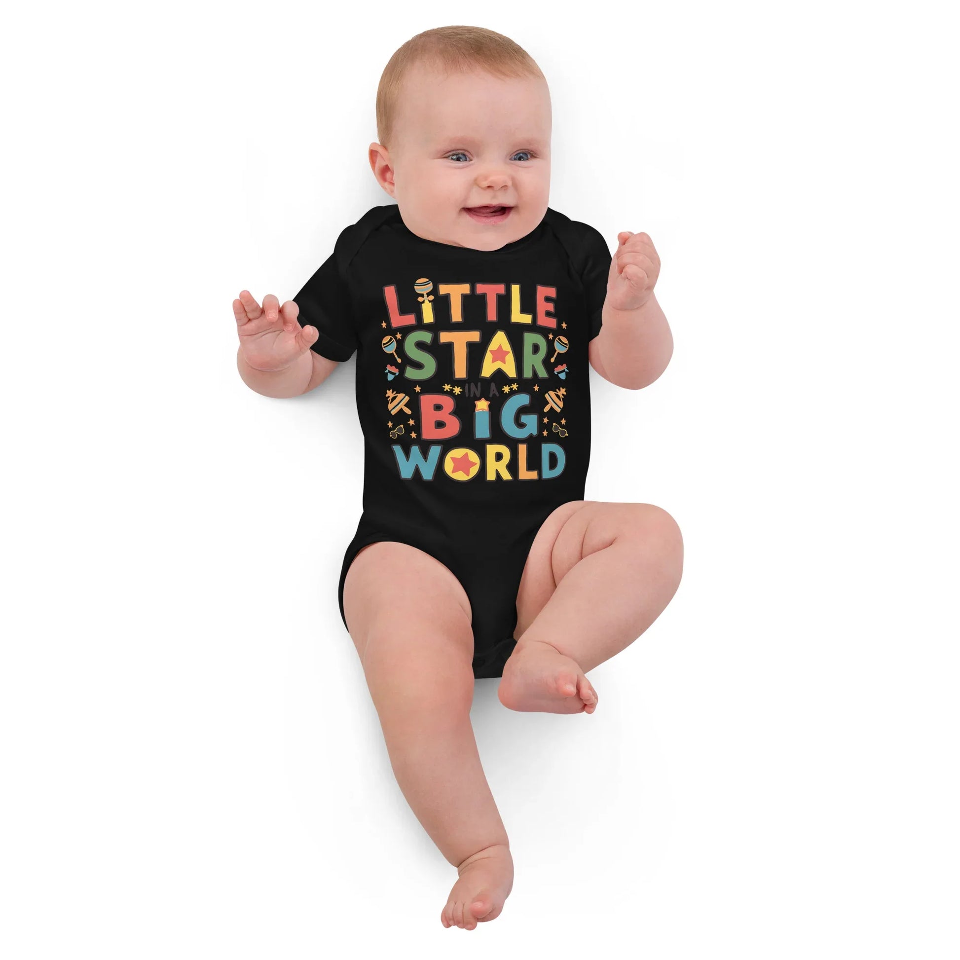 Little Star Big World | Organic Cotton Baby Bodysuit - AwRans Clothing