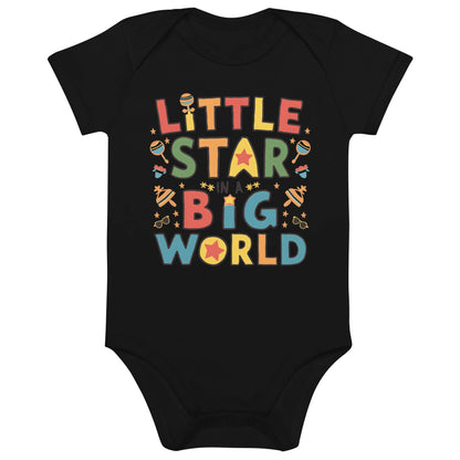 Little Star Big World | Organic Cotton Baby Bodysuit - AwRans Clothing