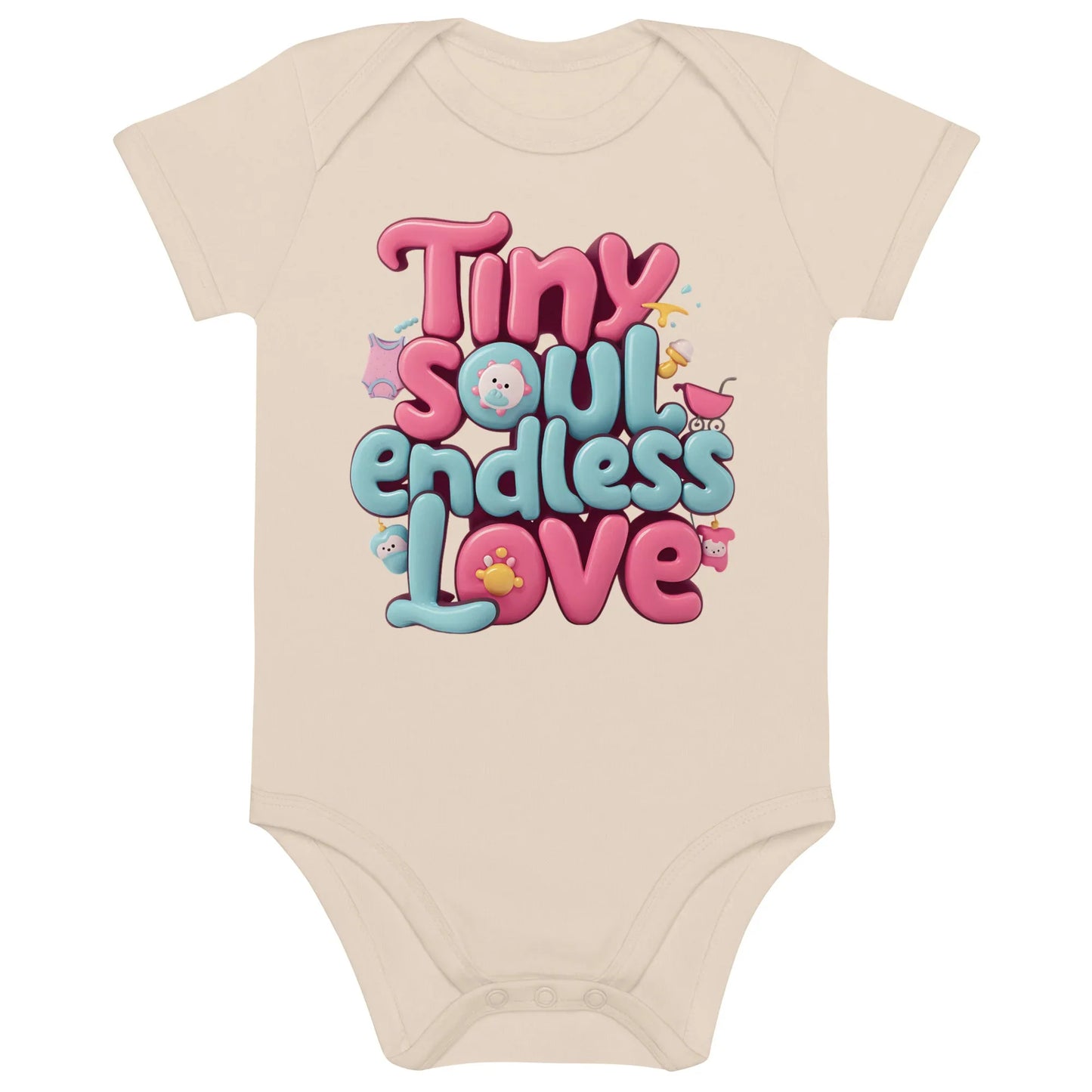 Tiny Soul Endless Love | Organic Cotton Baby Bodysuit - AwRans Clothing