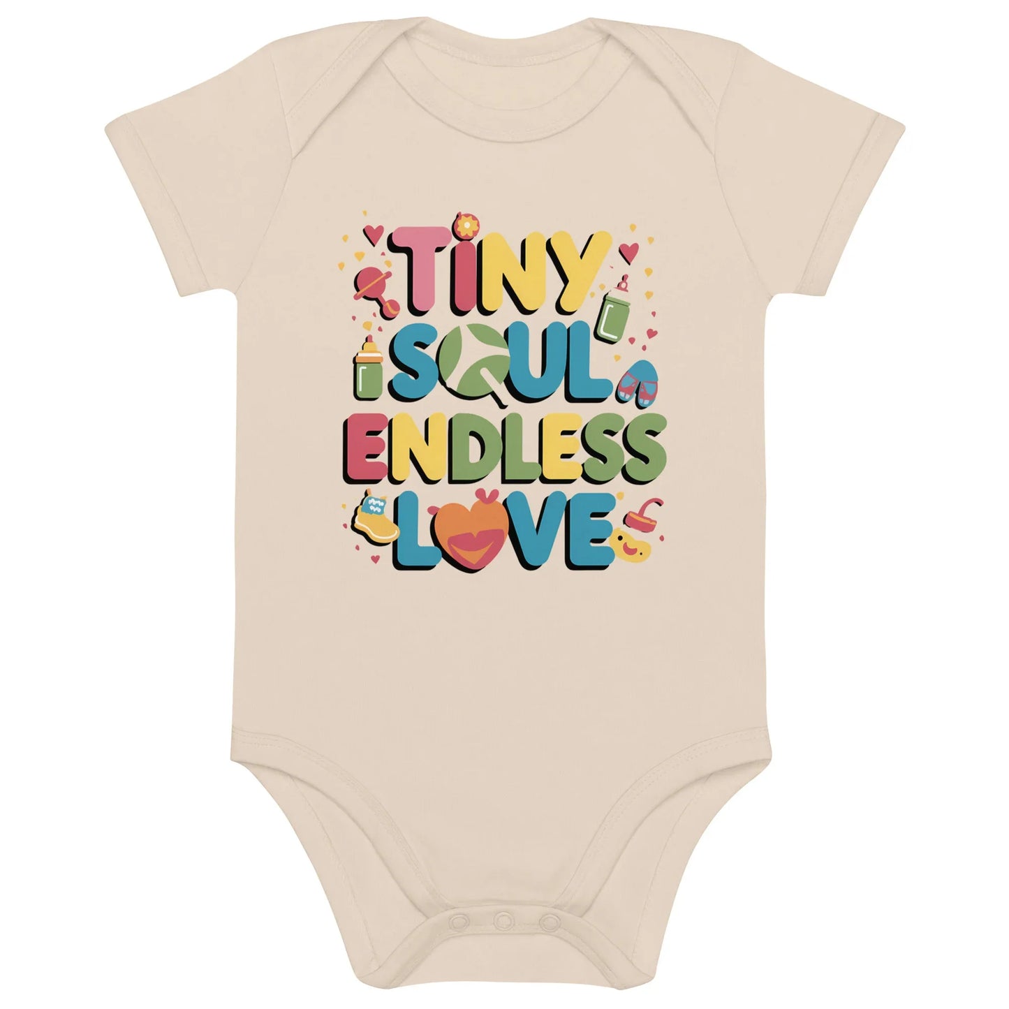 Tiny Soul Endless Love | Organic Cotton Baby Bodysuit - AwRans Clothing