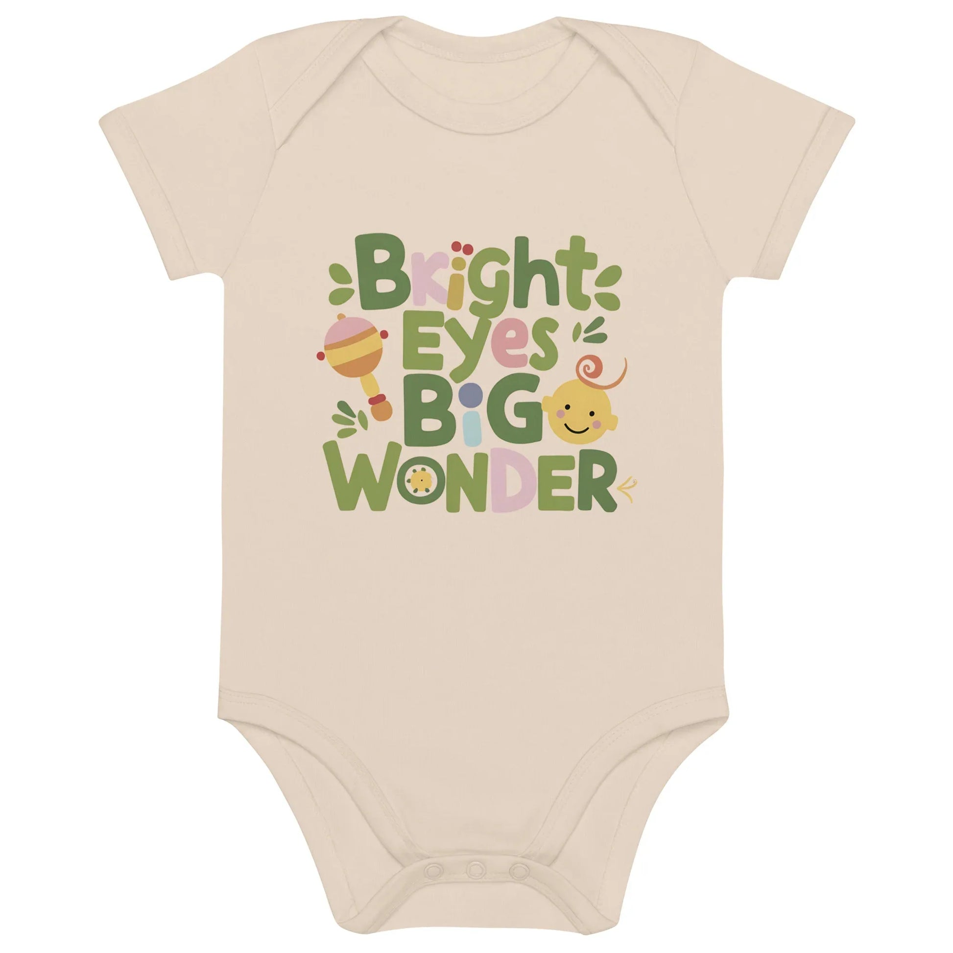 Bright Eyes Big Wonder | Organic Cotton Baby Bodysuit - AwRans Clothing