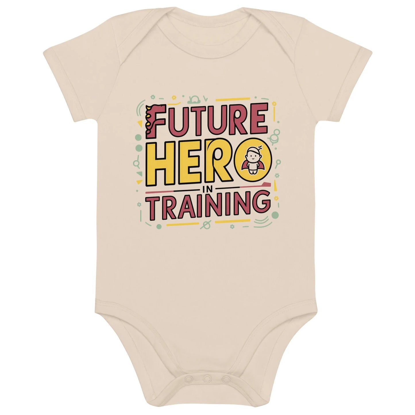 Future Hero In Training | Organic Cotton Baby Bodysuit - AwRans Clothing