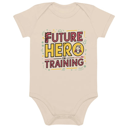 Future Hero In Training | Organic Cotton Baby Bodysuit - AwRans Clothing