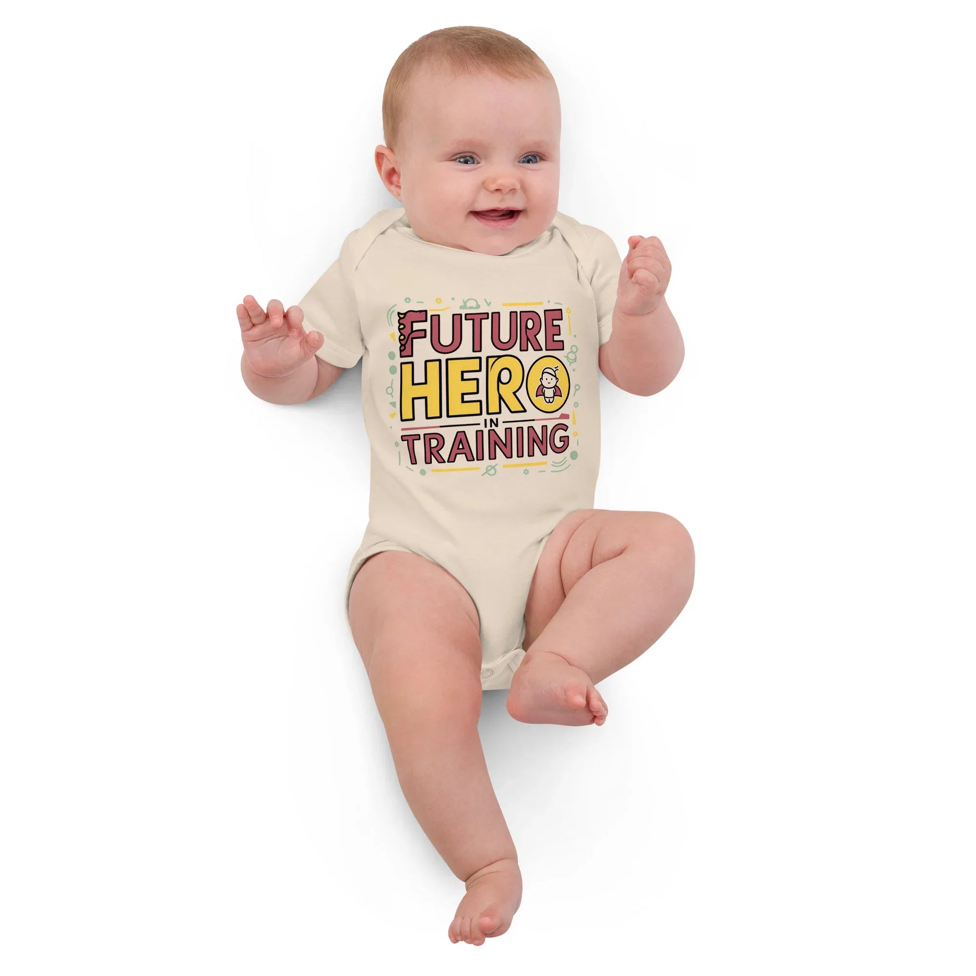 Future Hero In Training | Organic Cotton Baby Bodysuit - AwRans Clothing