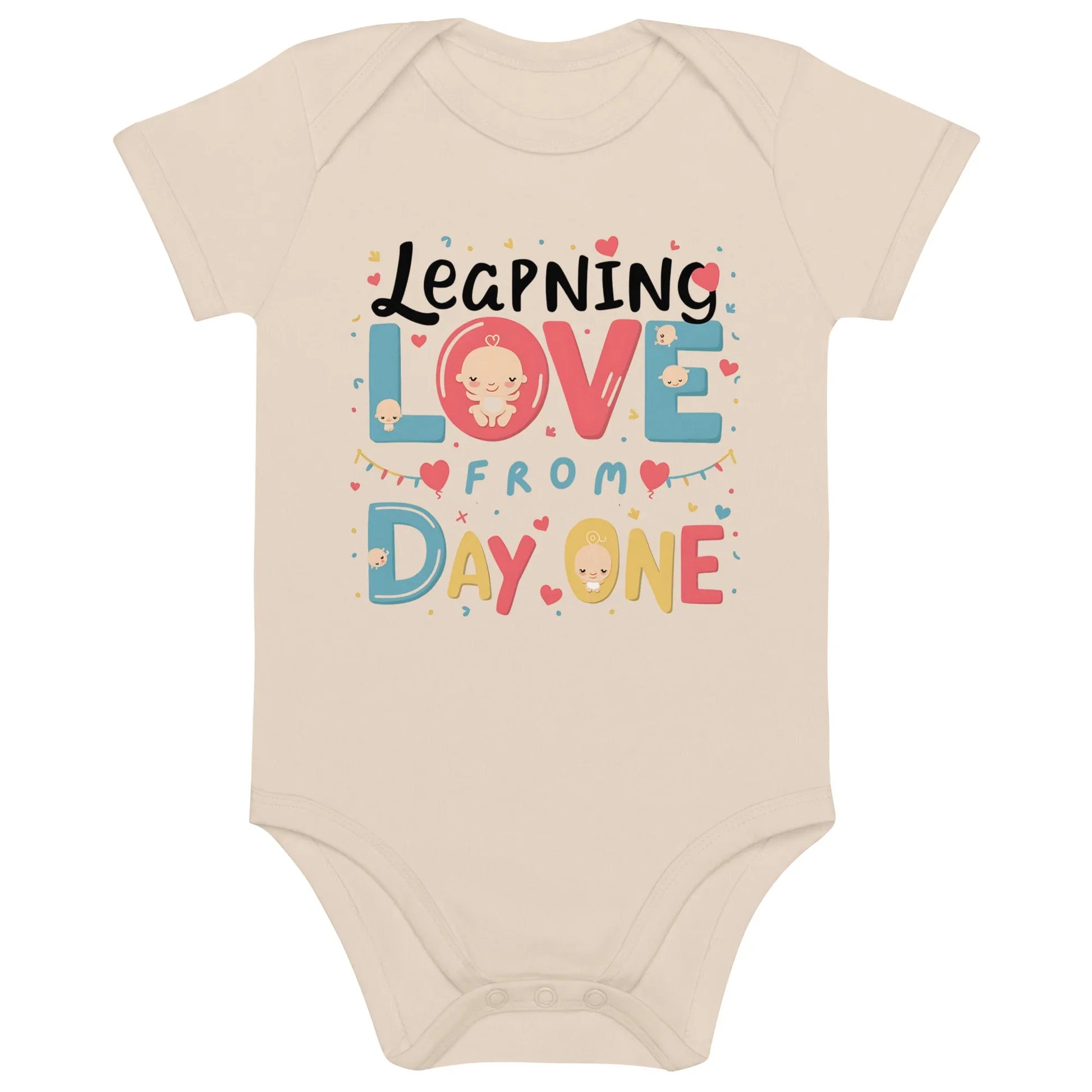 Learning Love From Day One | Organic Cotton Baby Bodysuit - AwRans Clothing