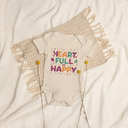 Heart Full Of Happy | Organic Cotton Baby Bodysuit - AwRans Clothing