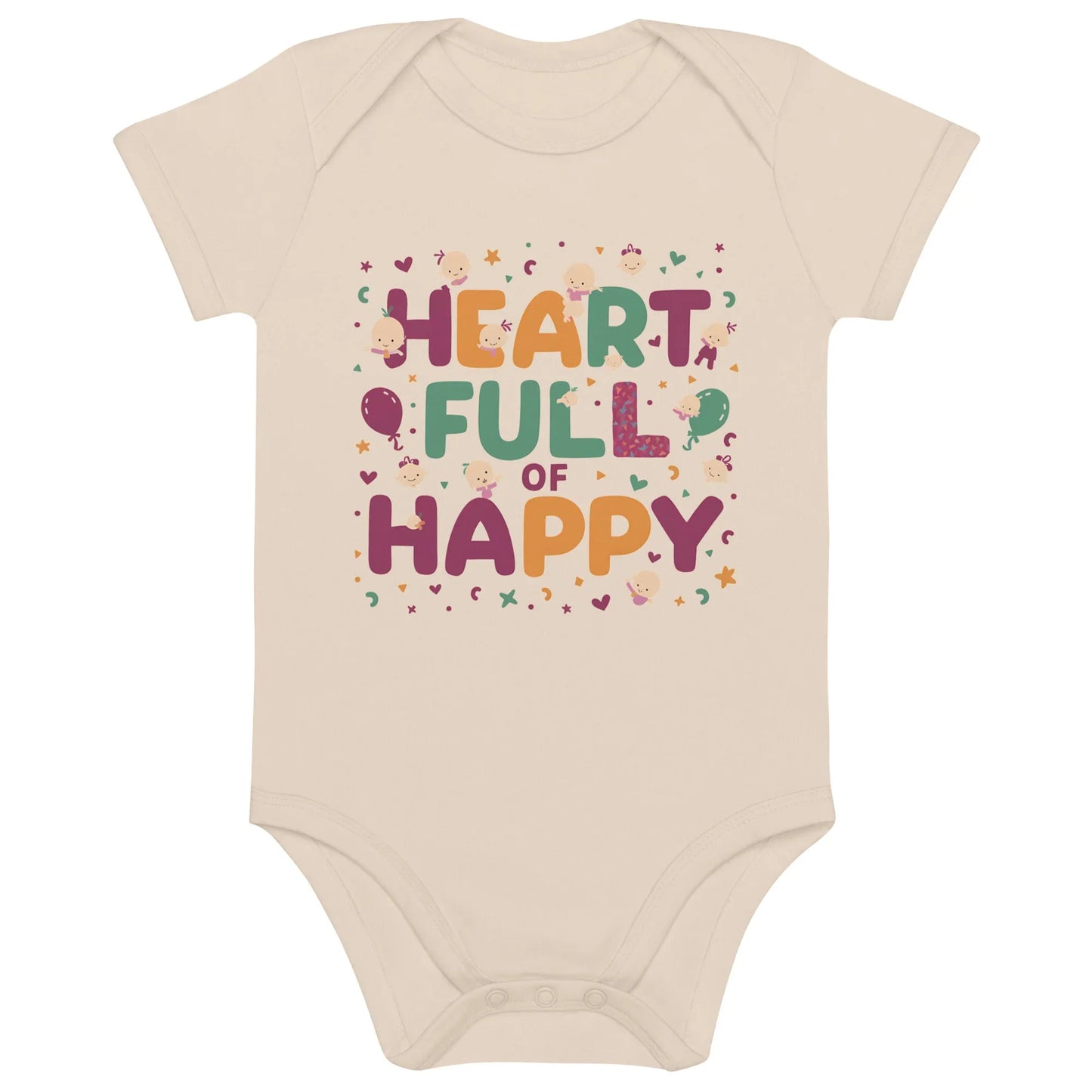 Heart Full Of Happy | Organic Cotton Baby Bodysuit - AwRans Clothing