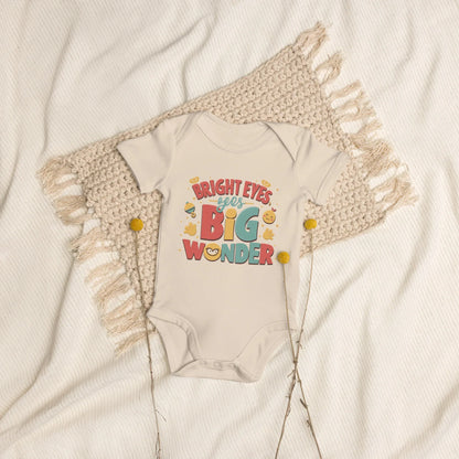 Bright Eyes Big Wonder | Organic Cotton Baby Bodysuit - AwRans Clothing