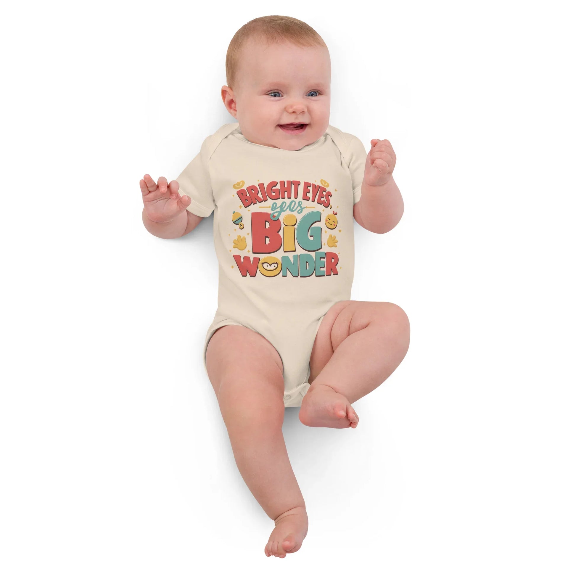 Bright Eyes Big Wonder | Organic Cotton Baby Bodysuit - AwRans Clothing