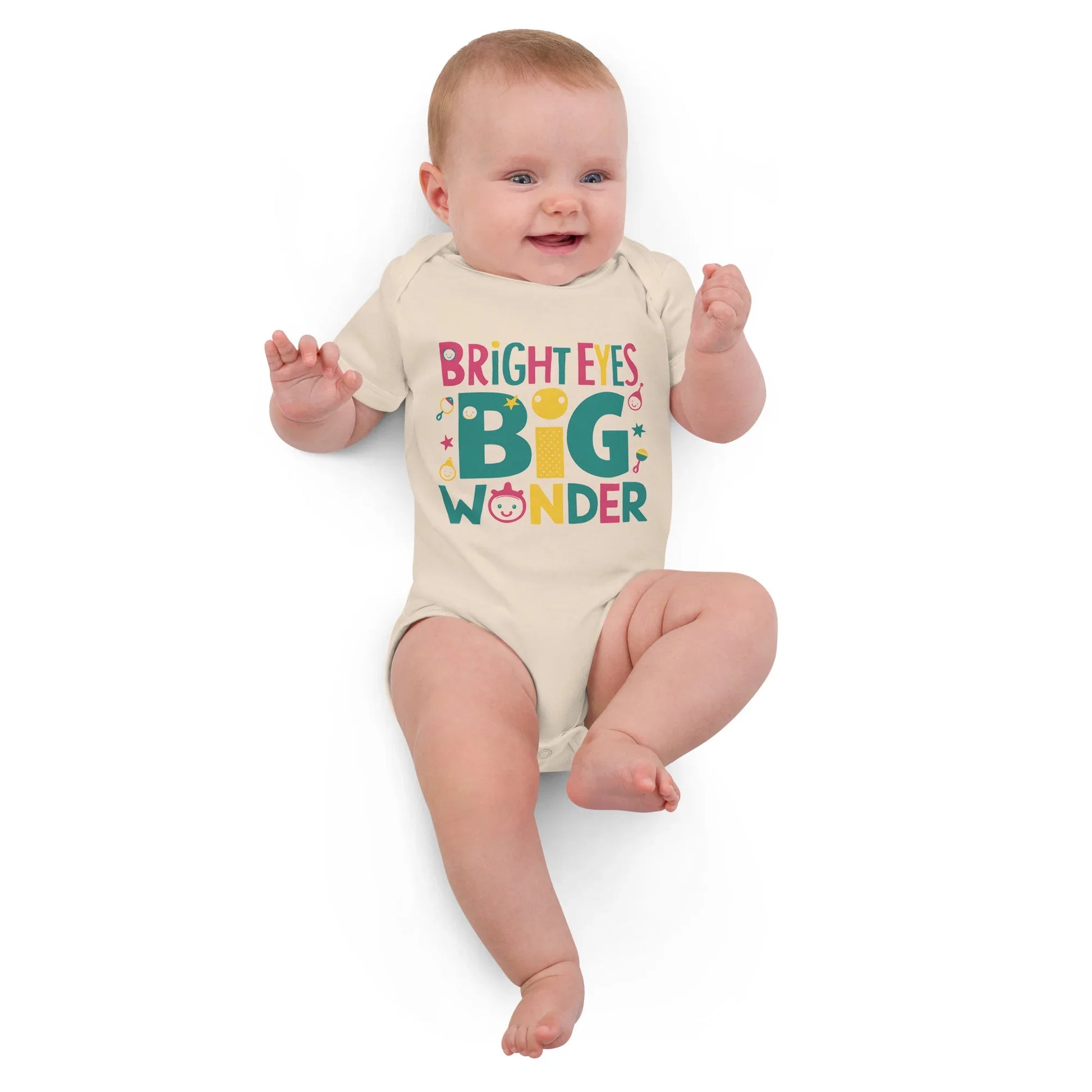 Bright Eyes Big Wonder | Organic Cotton Baby Bodysuit - AwRans Clothing