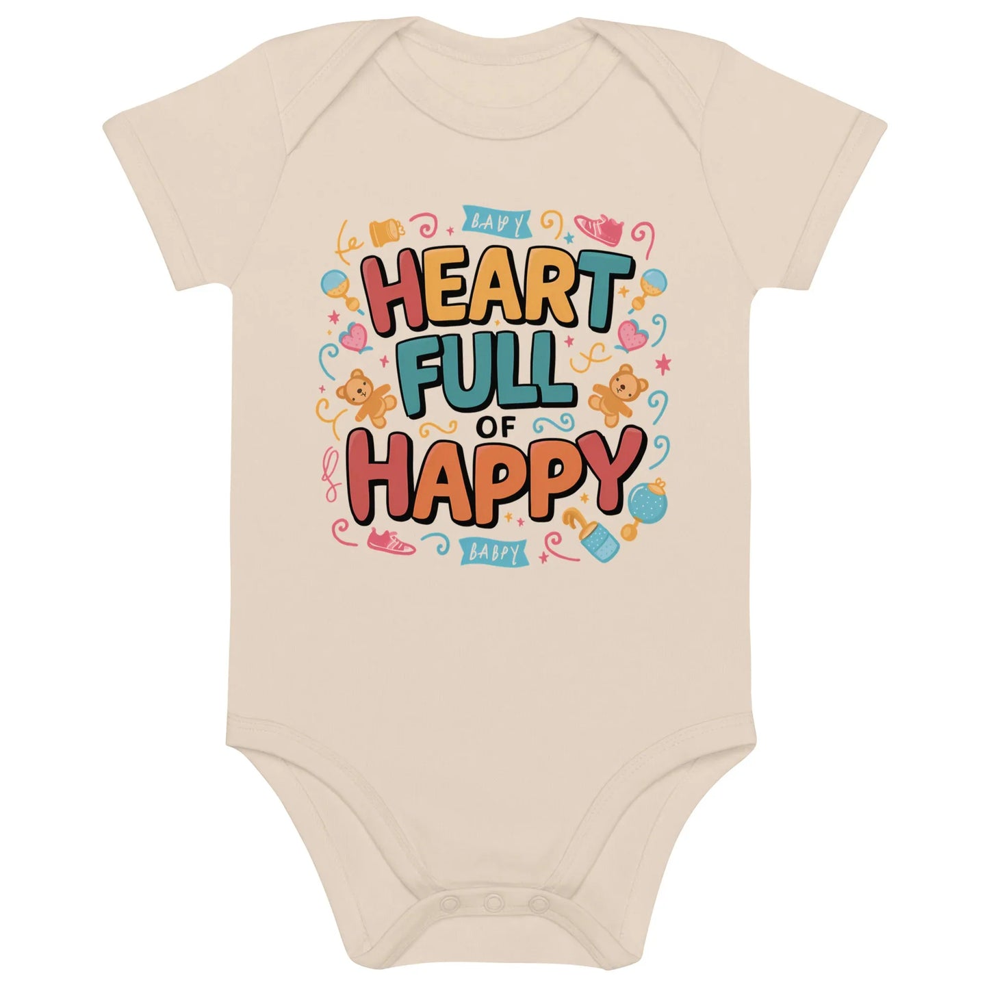 Heart Full Of Happy | Organic Cotton Baby Bodysuit - AwRans Clothing