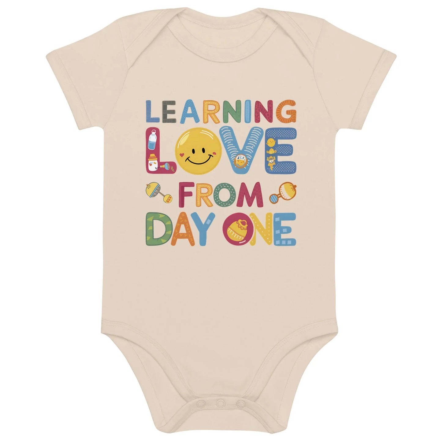 Learning Love From Day One | Organic Cotton Baby Bodysuit - AwRans Clothing