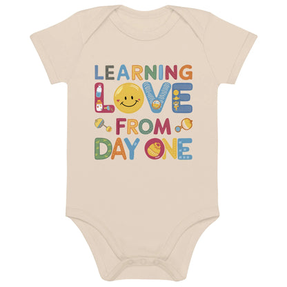 Learning Love From Day One | Organic Cotton Baby Bodysuit - AwRans Clothing