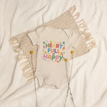 Heart Full Of Happy | Organic Cotton Baby Bodysuit - AwRans Clothing