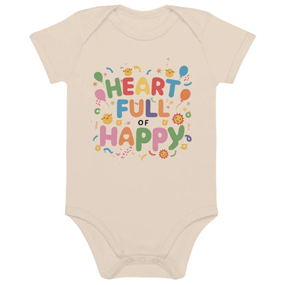 Heart Full Of Happy | Organic Cotton Baby Bodysuit - AwRans Clothing