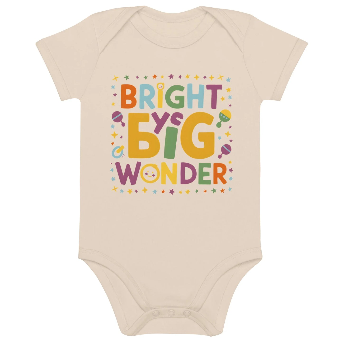 Bright Eyes Big Wonder | Organic Cotton Baby Bodysuit - AwRans Clothing