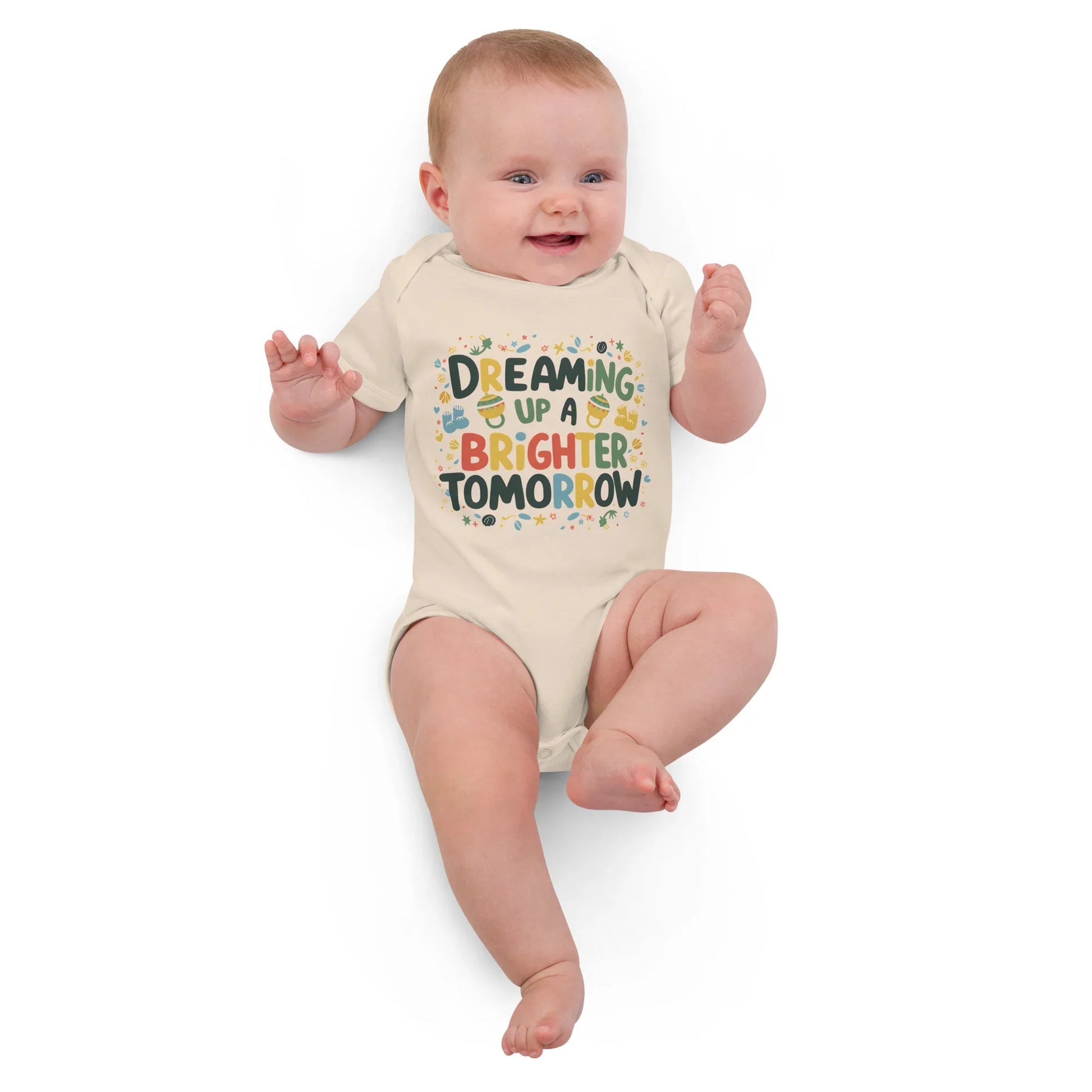 Dreaming Up A Brighter Tomorrow | Organic Cotton Baby Bodysuit - AwRans Clothing