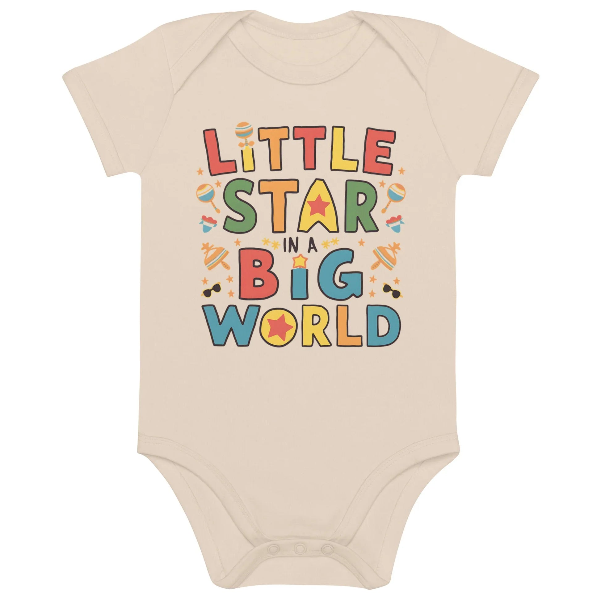 Little Star Big World | Organic Cotton Baby Bodysuit - AwRans Clothing