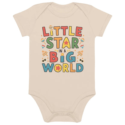 Little Star Big World | Organic Cotton Baby Bodysuit - AwRans Clothing