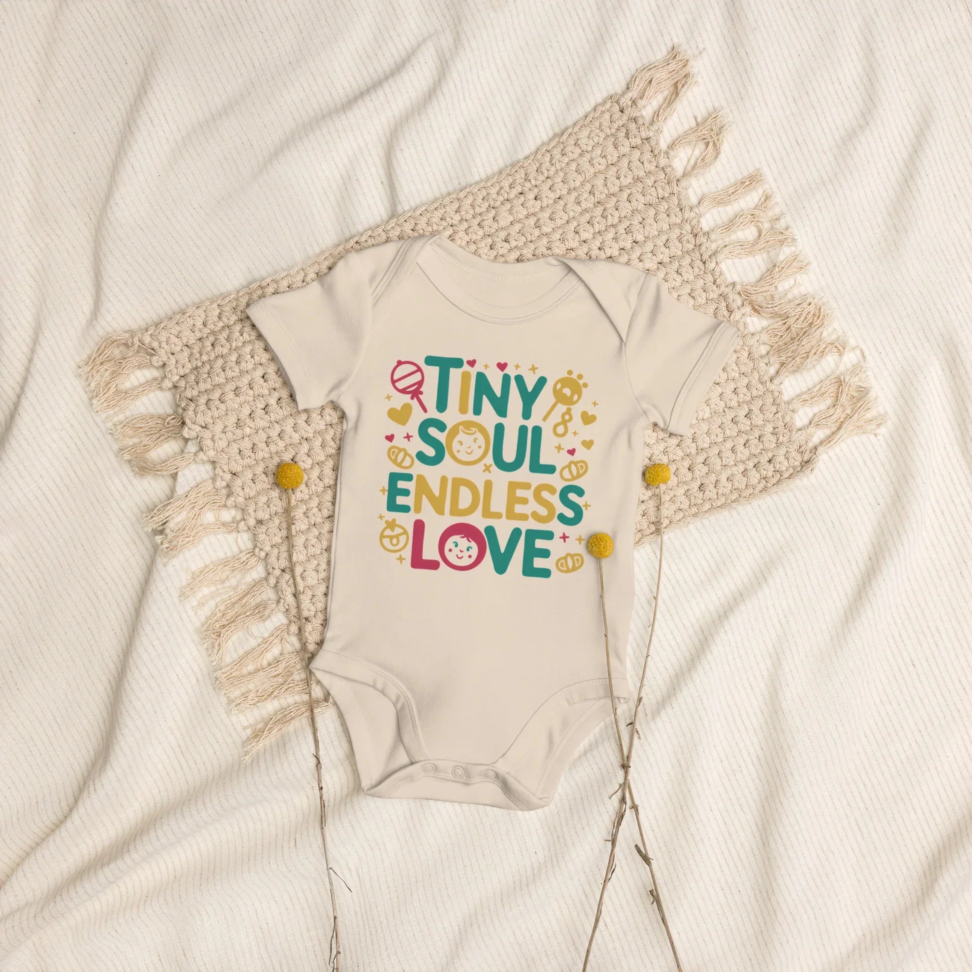 Tiny Soul Endless Love | Organic Cotton Baby Bodysuit - AwRans Clothing