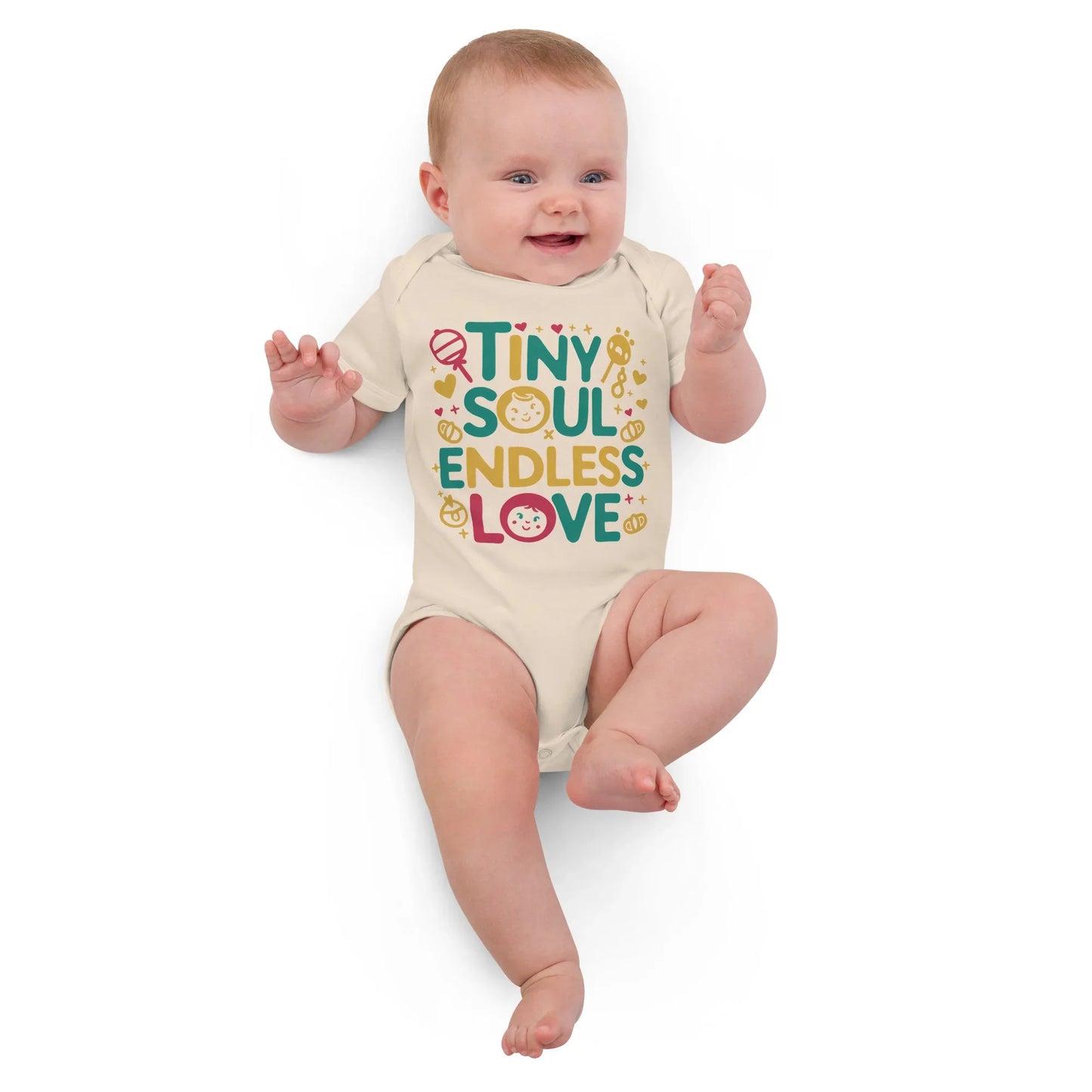 Tiny Soul Endless Love | Organic Cotton Baby Bodysuit - AwRans Clothing