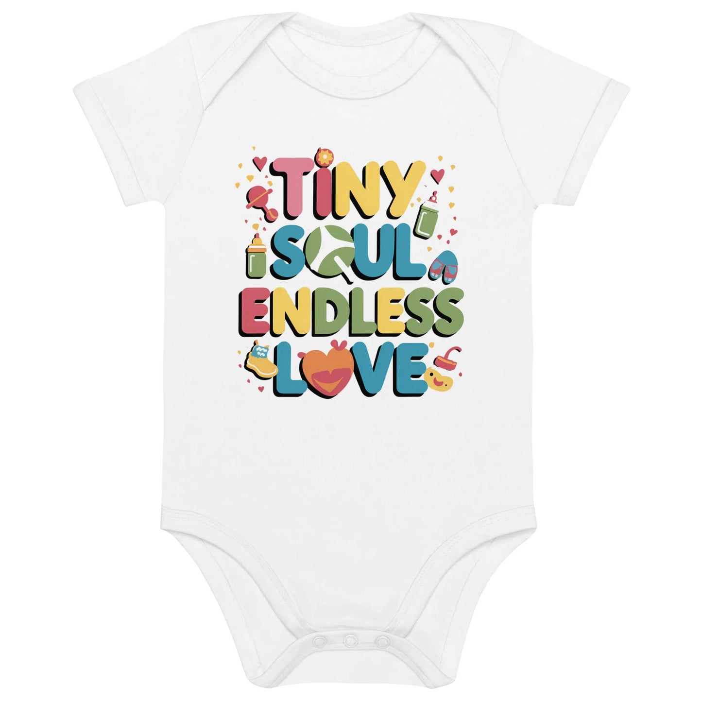 Tiny Soul Endless Love | Organic Cotton Baby Bodysuit - AwRans Clothing