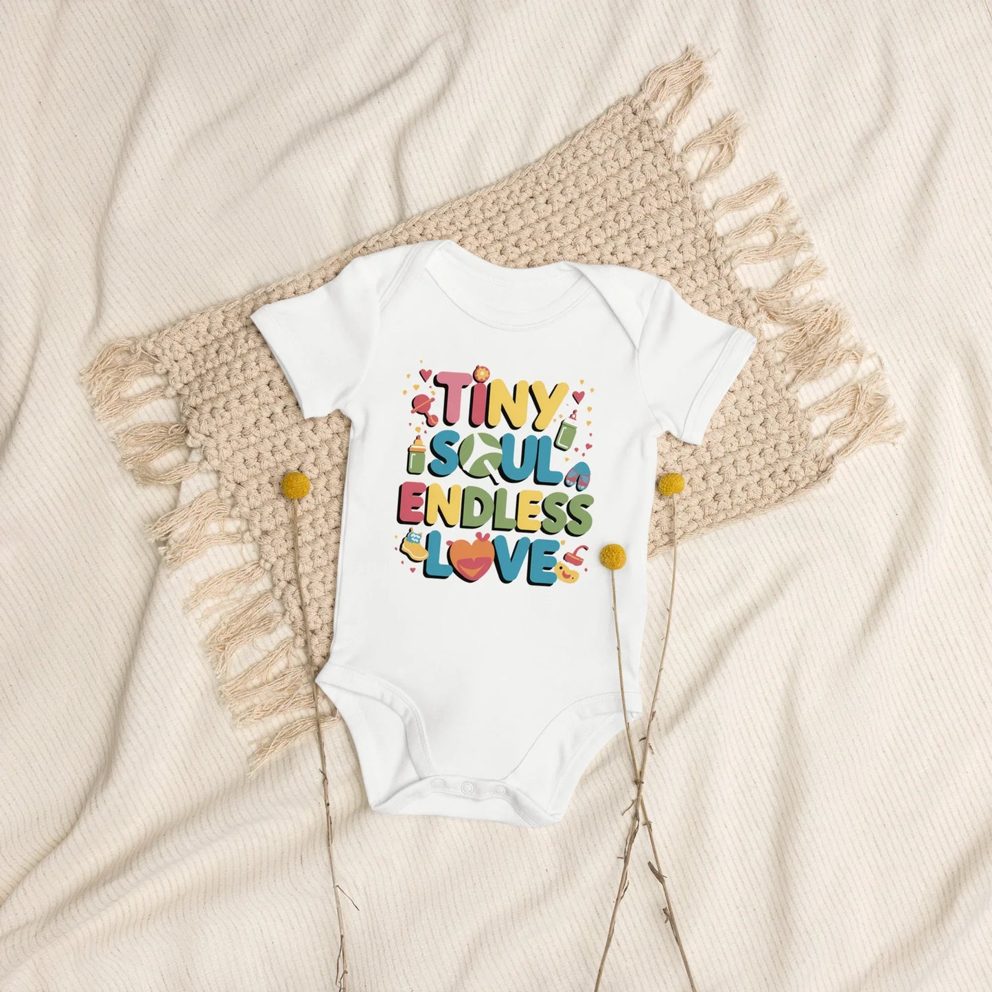 Tiny Soul Endless Love | Organic Cotton Baby Bodysuit - AwRans Clothing