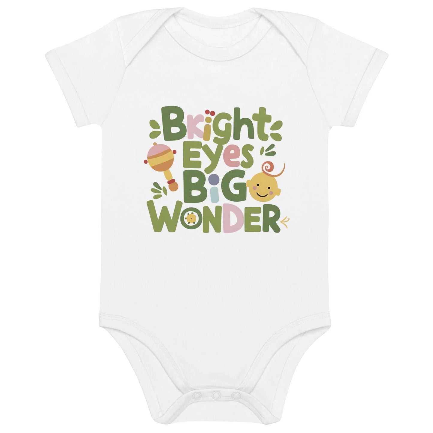 Bright Eyes Big Wonder | Organic Cotton Baby Bodysuit - AwRans Clothing