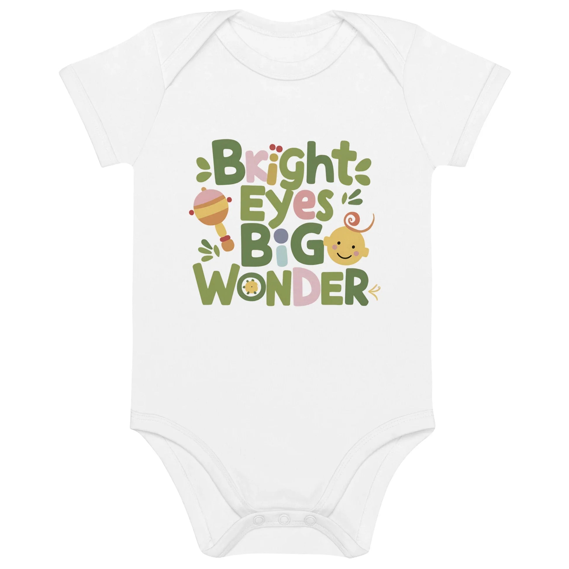 Bright Eyes Big Wonder | Organic Cotton Baby Bodysuit - AwRans Clothing