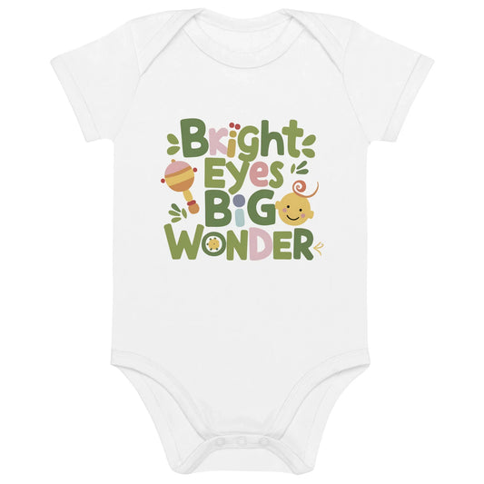 Bright Eyes Big Wonder | Organic Cotton Baby Bodysuit - AwRans Clothing
