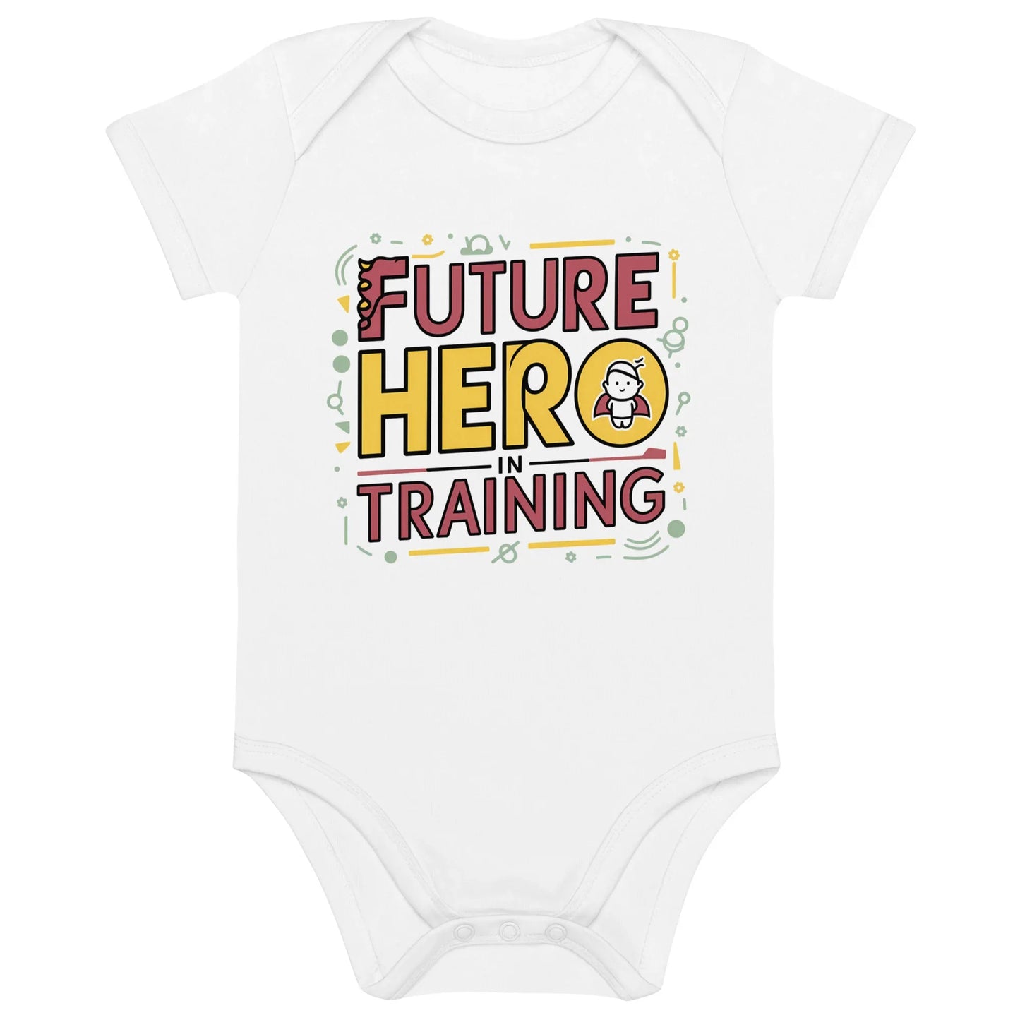 Future Hero In Training | Organic Cotton Baby Bodysuit - AwRans Clothing