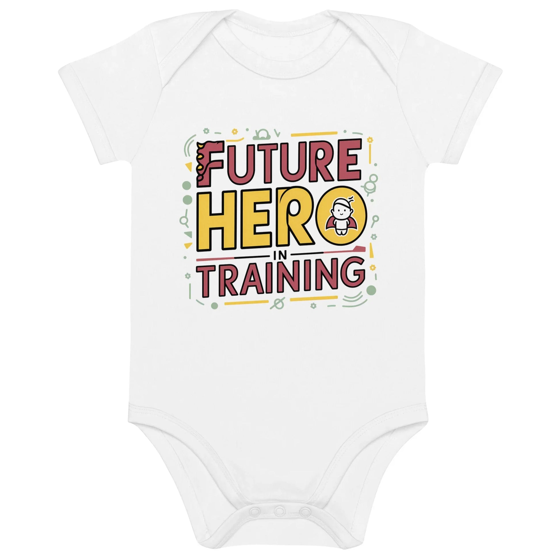Future Hero In Training | Organic Cotton Baby Bodysuit - AwRans Clothing