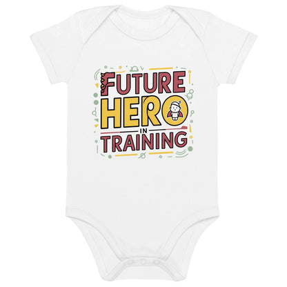 Future Hero In Training | Organic Cotton Baby Bodysuit - AwRans Clothing