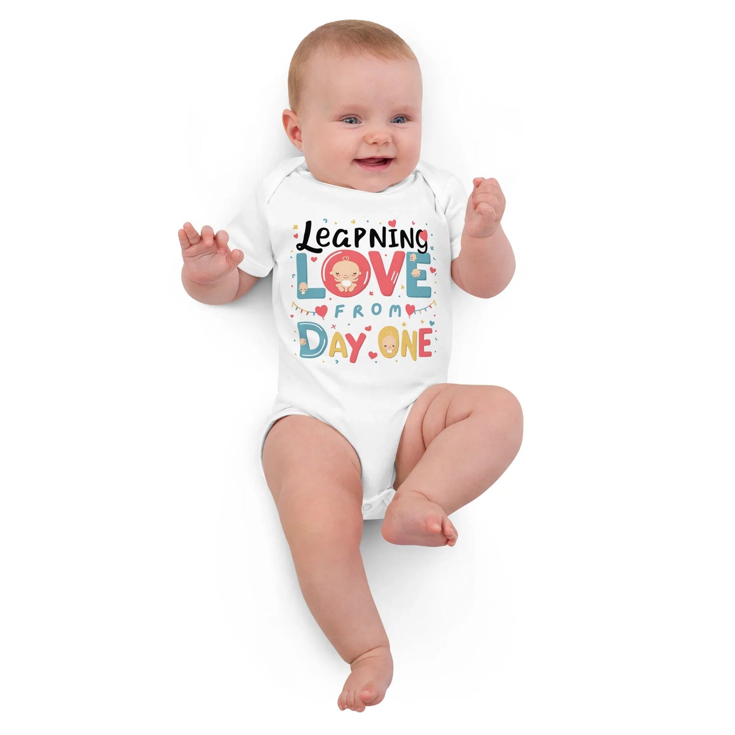 Learning Love From Day One | Organic Cotton Baby Bodysuit - AwRans Clothing