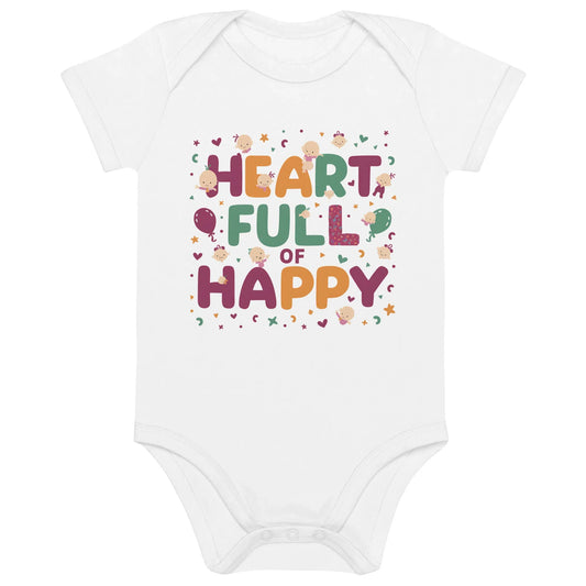 Heart Full Of Happy | Organic Cotton Baby Bodysuit - AwRans Clothing