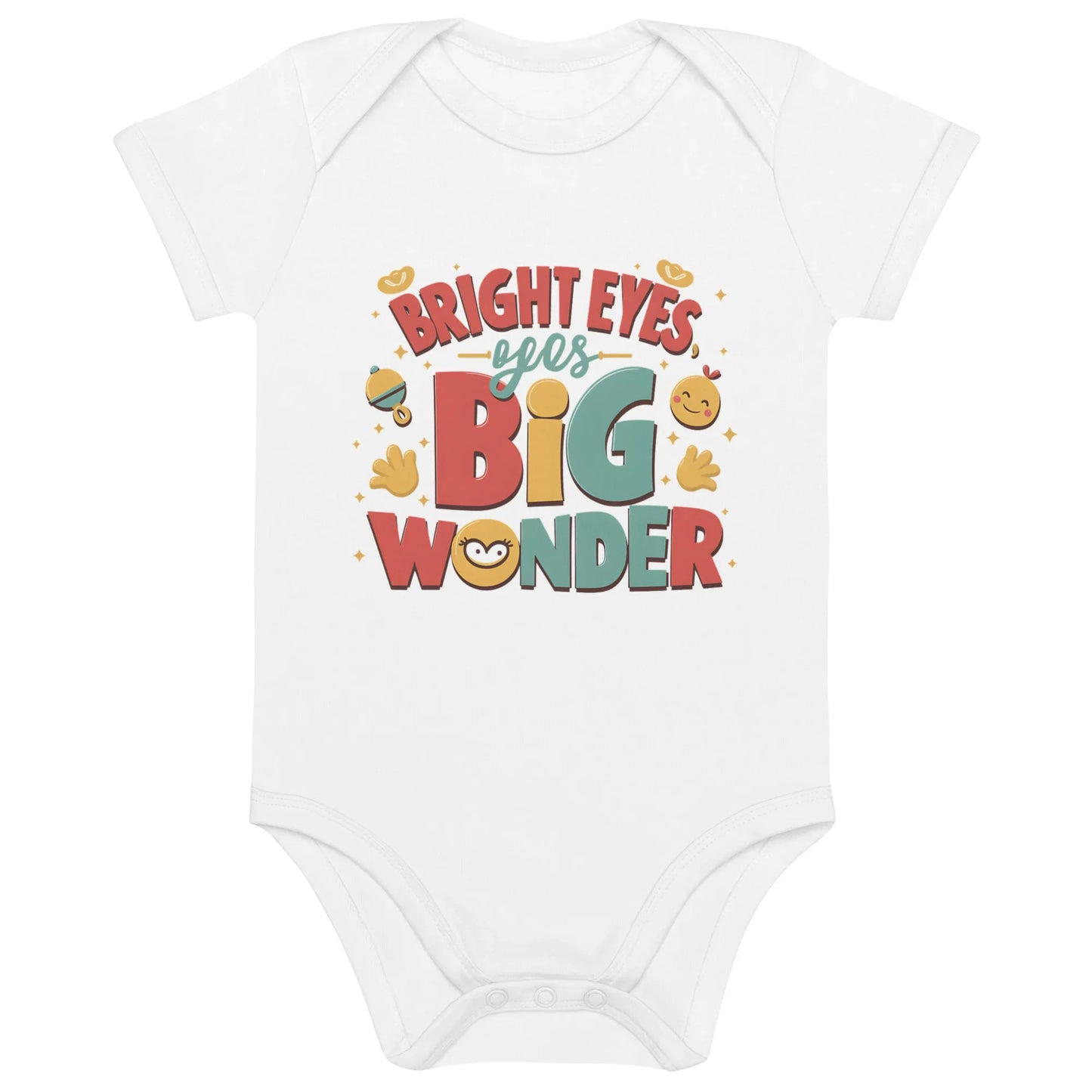 Bright Eyes Big Wonder | Organic Cotton Baby Bodysuit - AwRans Clothing