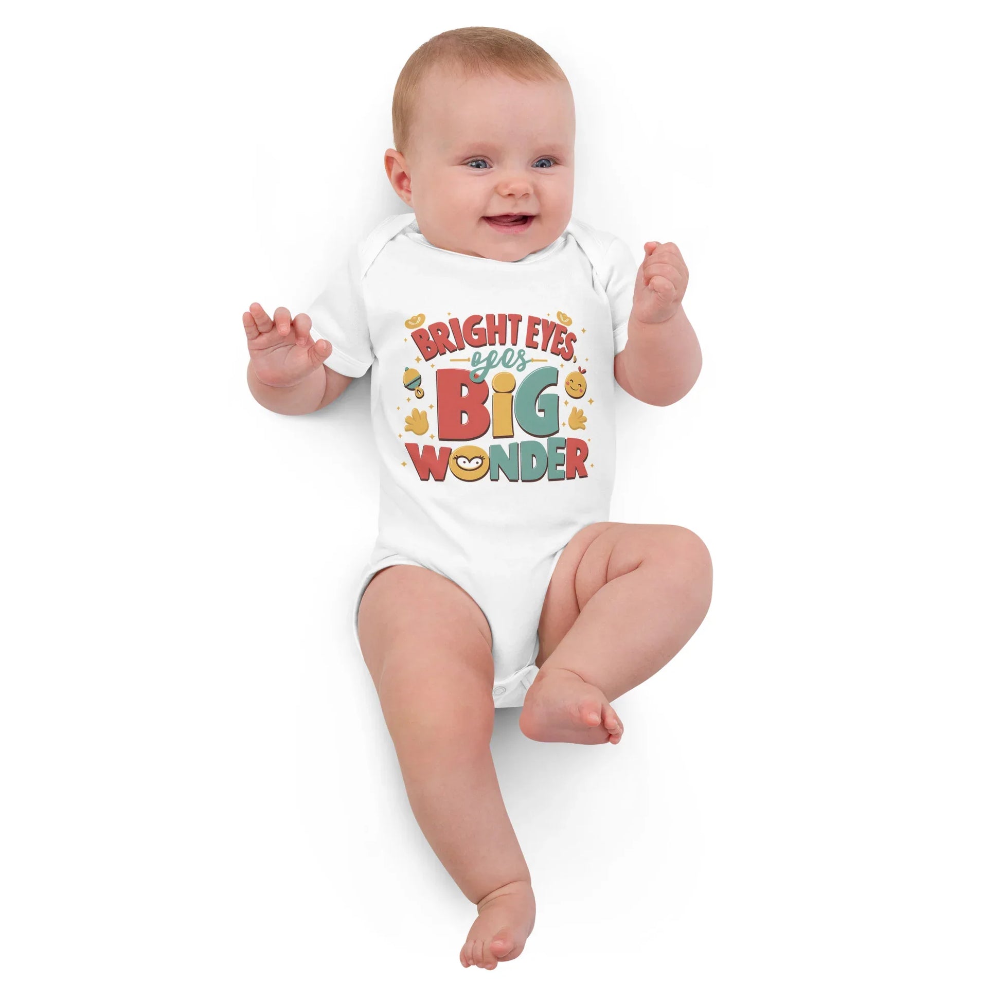 Bright Eyes Big Wonder | Organic Cotton Baby Bodysuit - AwRans Clothing