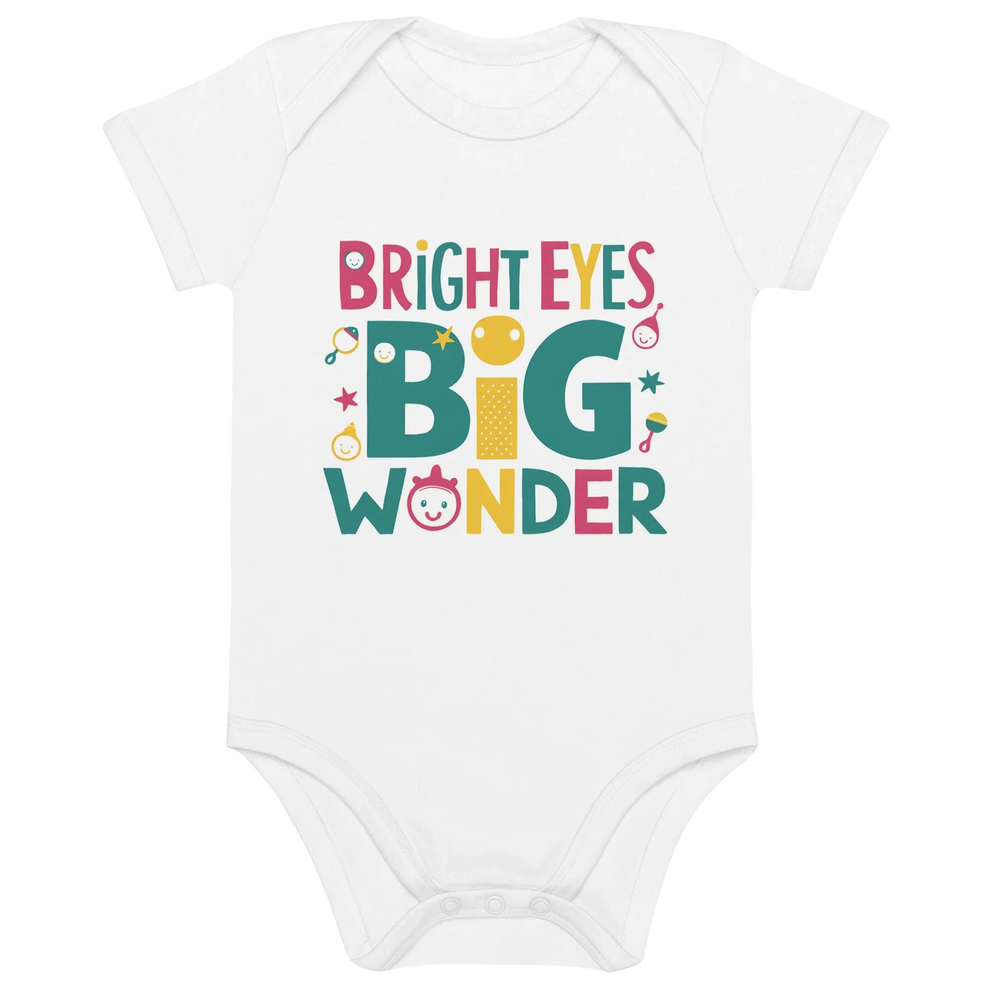 Bright Eyes Big Wonder | Organic Cotton Baby Bodysuit - AwRans Clothing