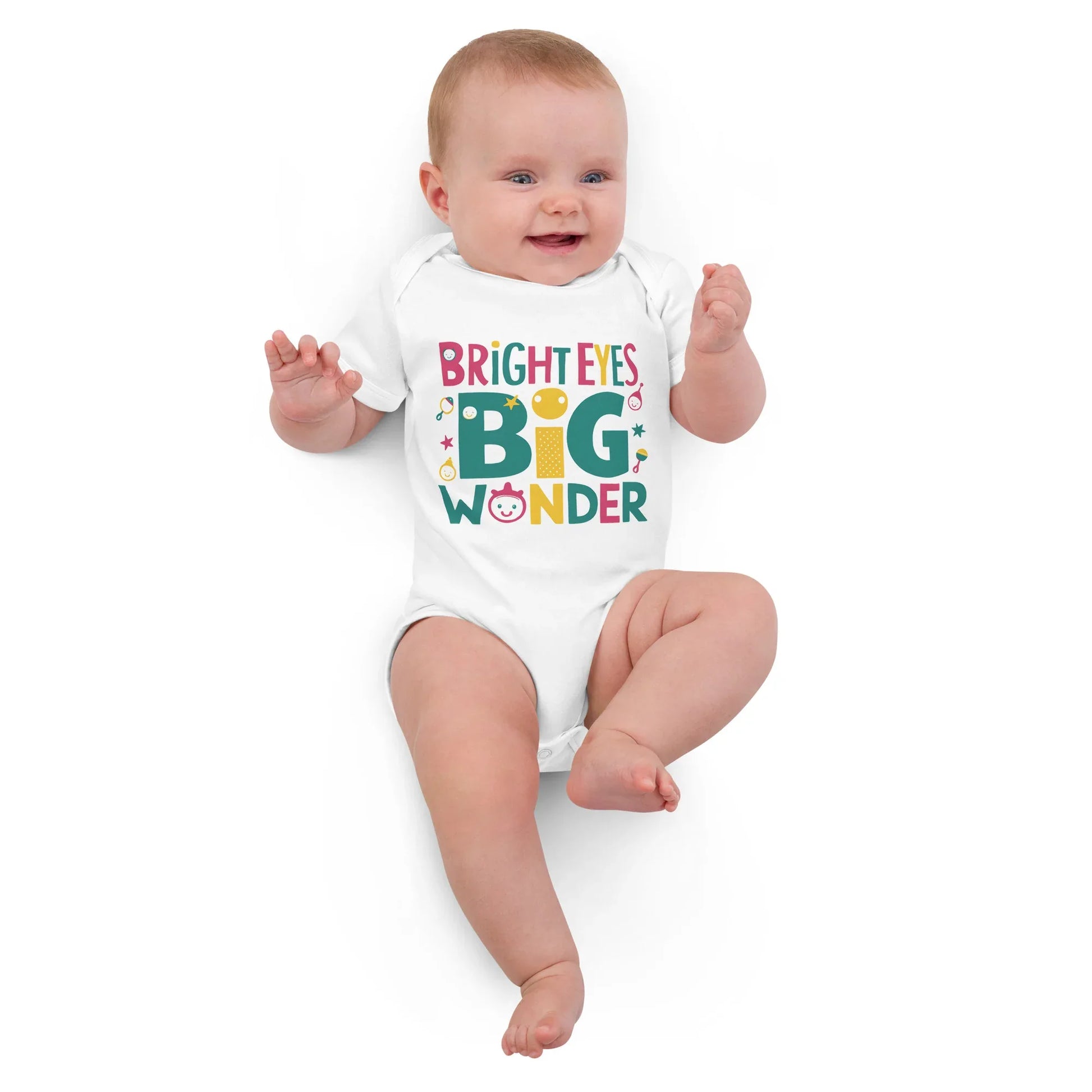 Bright Eyes Big Wonder | Organic Cotton Baby Bodysuit - AwRans Clothing