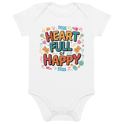 Heart Full Of Happy | Organic Cotton Baby Bodysuit - AwRans Clothing